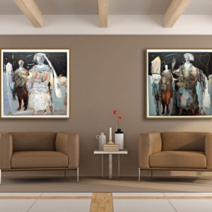 peinture acrylique personnages fantasmagoriques de jean louis bessede in situ
