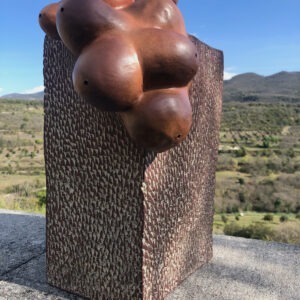 céramique contemporaine en grès marron de christiane filliatreau