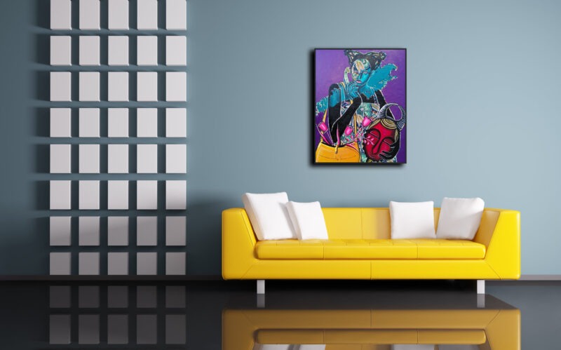 peinture figurative contemporaine de marcelin yao acrylique sur toile in situ