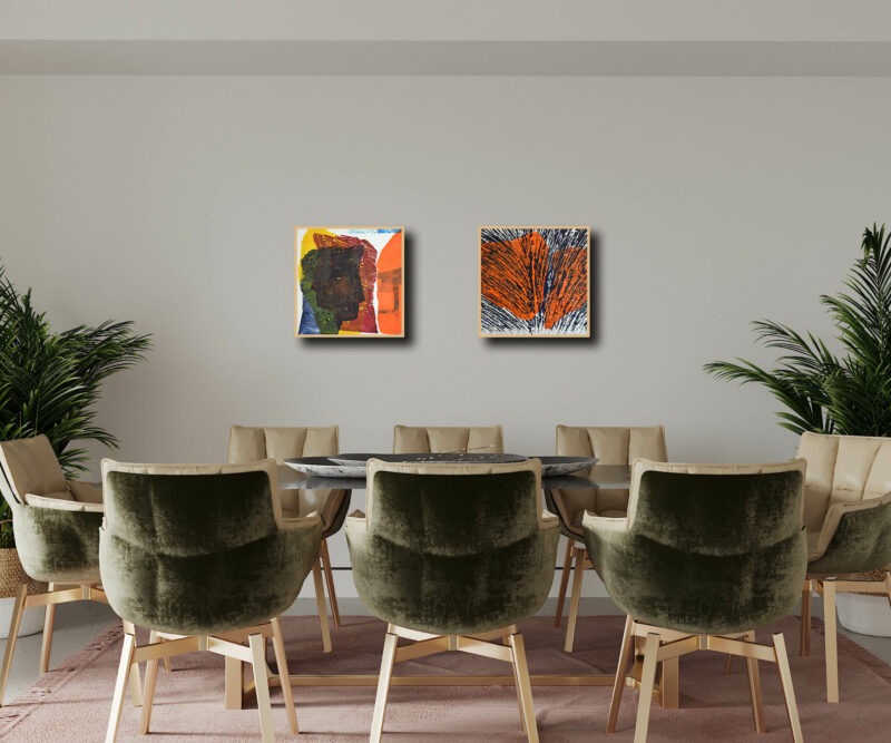 gravure contemporaine coloree sur filtre à vin de julien allegre in situ