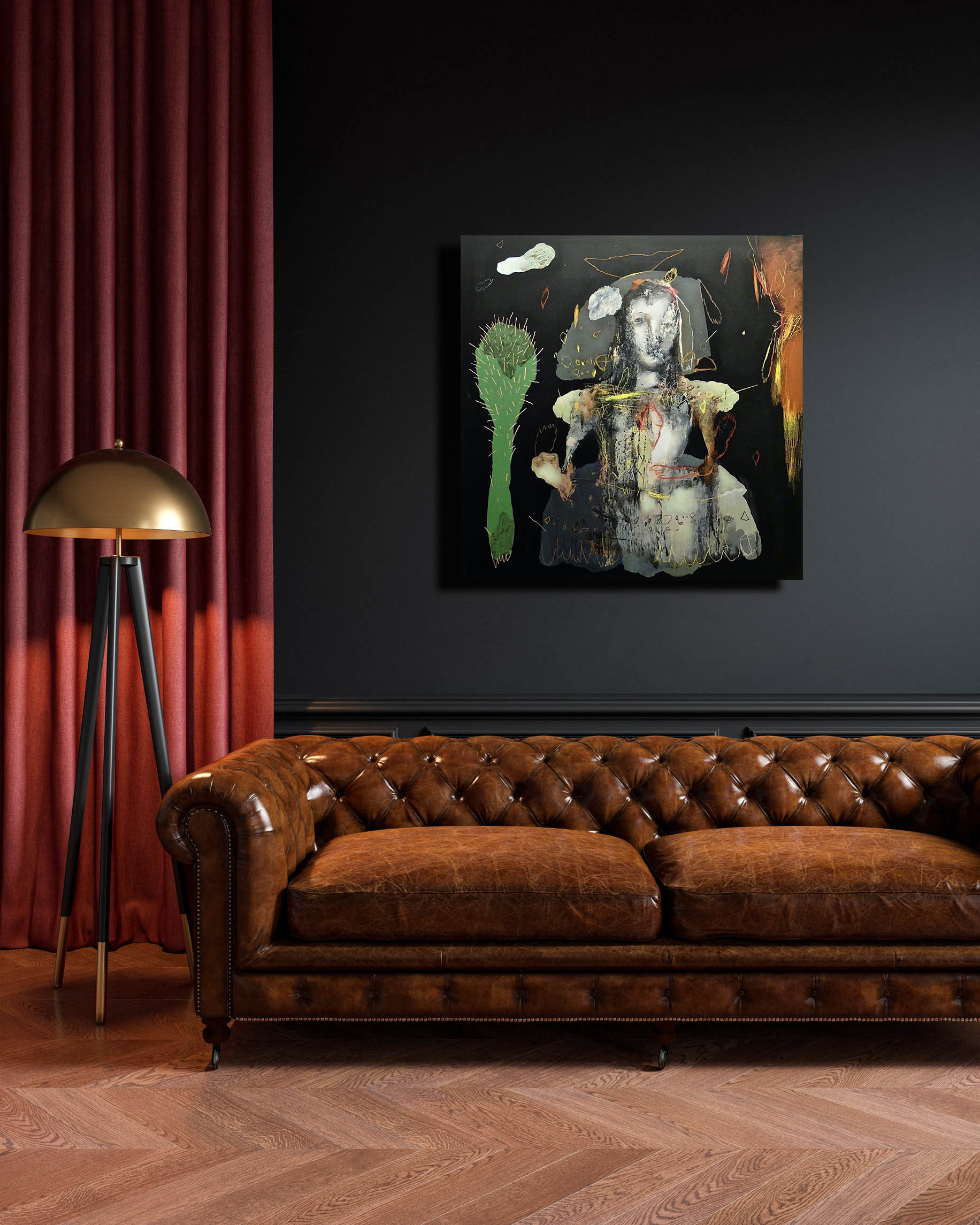 peinture acrylique personnages fantasmagoriques de jean louis bessede in situ