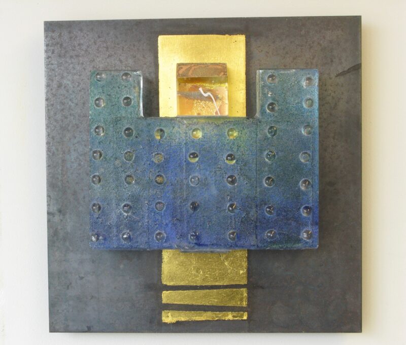 sculpture murale en metal et verre de christian von sydow