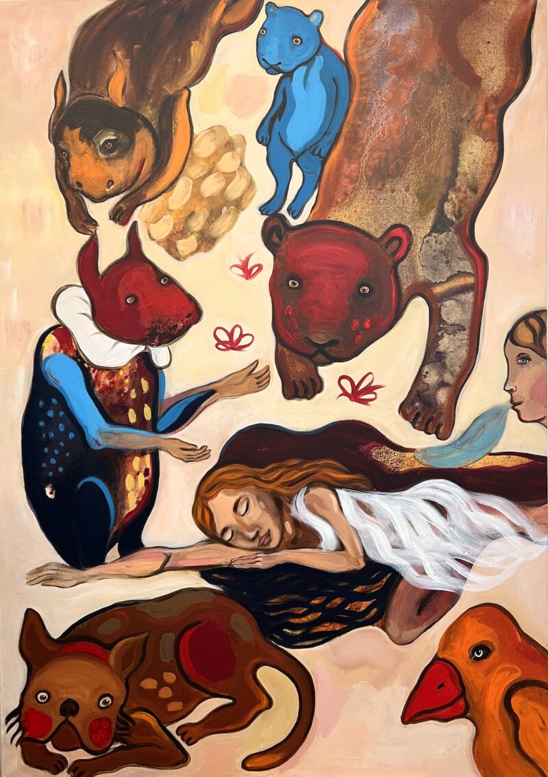 peinture acrylique sur toile figurative et naive de ruta jusionyte dans la galerie d art en ligne galerie22