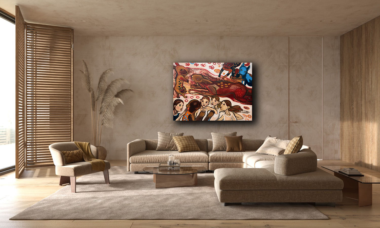 peinture acrylique sur toile figurative et naive de ruta jusionyte dans la galerie d art en ligne galerie22