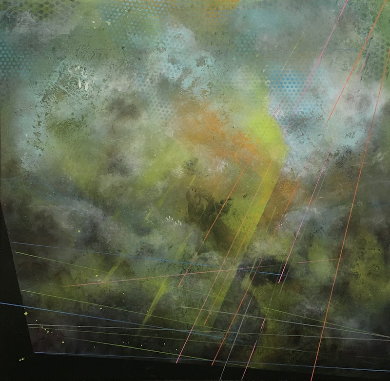peinture acrylique serigraphie crayon et huile sur toile de frederick gagne