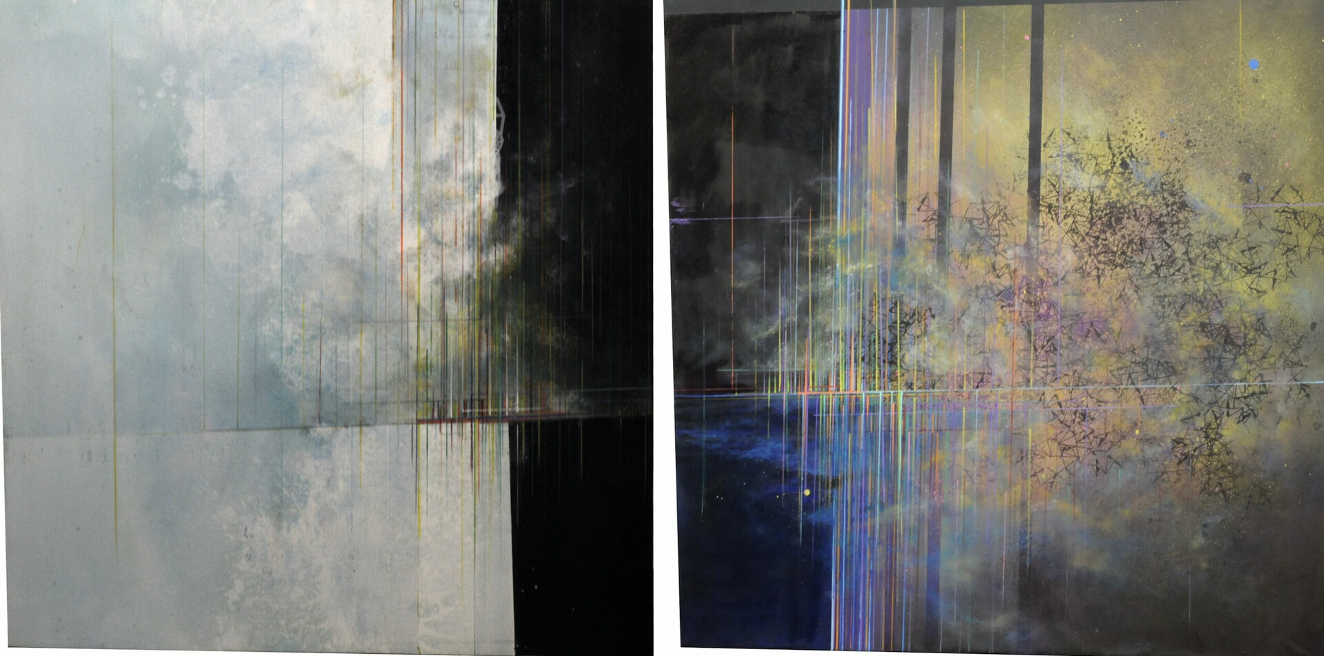 peinture acrylique serigraphie crayon et huile sur toile de frederick gagne