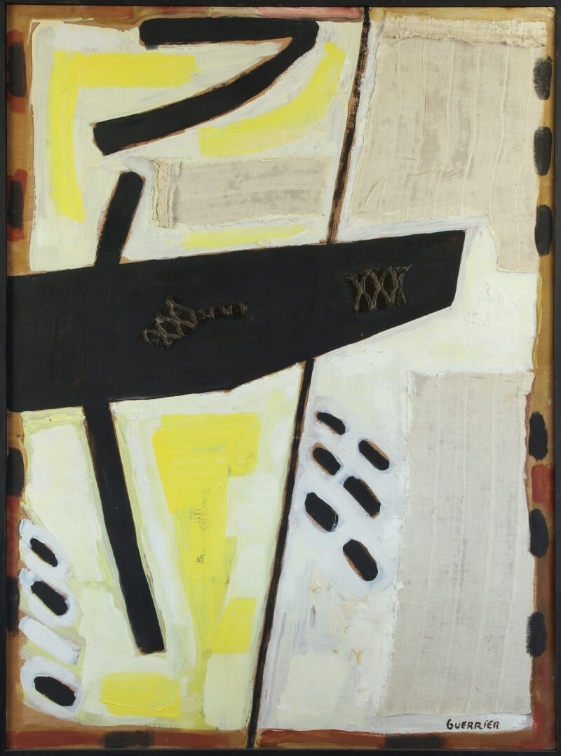midelt peinture à l huile jaune et noir art moderne et contemporain de raymond guerrier