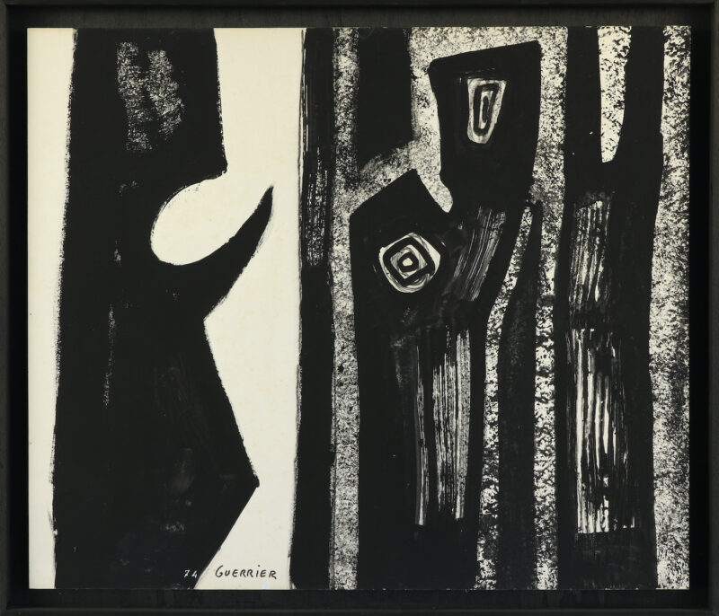 foret a , gouache sur papier art moderne et contemporain noir et blanc de raymond guerrier