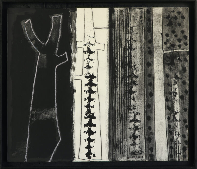 foret b , gouache sur papier art moderne et contemporain noir et blanc de raymond guerrier