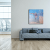tableau peinture acrylique abstraite contemporaine bleu ciel de philippe croq en vente a la galerie22